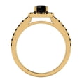 thumbnail image 3 of Black Diamond Halo Ring 1 CT TW 14K Gold, 3 of 5