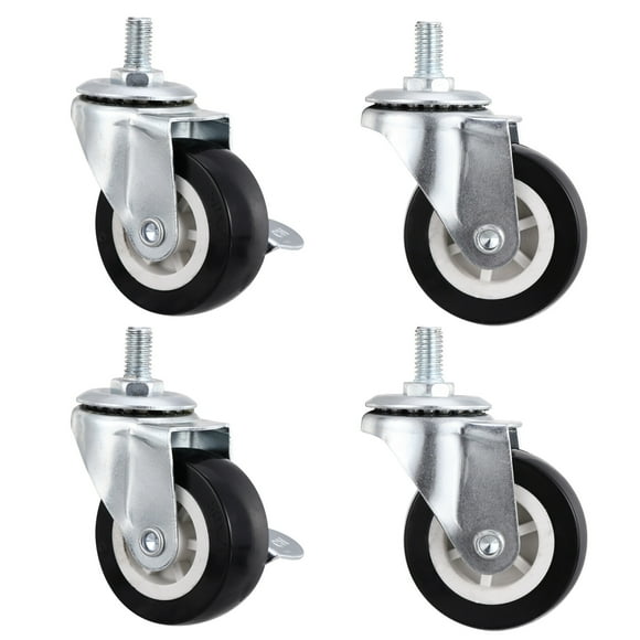 MasteelfCA 4Pcs Threaded Stem Swivel Caster Wheels No Noise Caster Wheels for Furniture