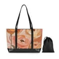 thumbnail image 7 of FORMRS Canvas Laptop Tote Bag for Women with 15.6" Computer Compartments Shoulder Handbag, Abstract Orange Flowers, 7 of 7