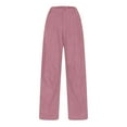 thumbnail image 3 of GXIPO Womens Mid Rise Cord Barrel Jeans Casual Baggy Wide Leg Corduroy Cropped Ankle Pants with Pockets Pink L, 3 of 7