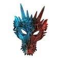 thumbnail image 2 of Máscara de dragón, accesorios novedosos, máscara de fantasía 3D de animal aterrador, máscara de mascarada de Halloween Azul rojo, 2 of 9