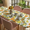 thumbnail image 3 of Orange Lemons Table Cloths for 8 Foot Rectangle Tables, Summer Botanical Farmhouse Vintage Art Patio Waterproof Elastic Fitted Tablecloths, Washable Rectangular Table Cover for Camping, 3 of 8