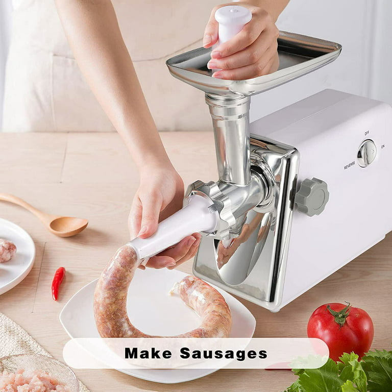 600-Watt Power Heavy Duty Electric Meat Grinder Food Grinder with Sausage Kubbe and Kit 3-Grinder Plates