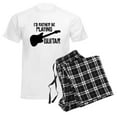 thumbnail image 6 of CafePress - I'd Rather Be Playing Guitar Men's Light Pajamas - Men's Light Loose Fit Cotton Pajama Set, 6 of 7