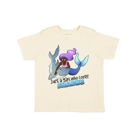 

Inktastic Just a Girl Who Loves Sharks- Mermaid Gift Toddler Toddler Girl T-Shirt
