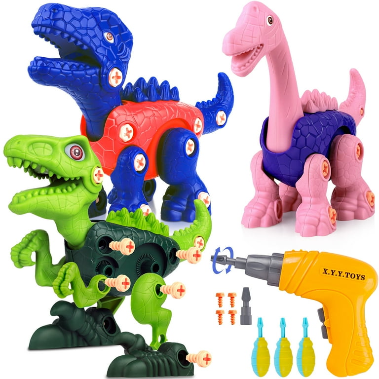 Take Apart Dinosaur Toys for 3 4 5 6 7 Year Old Kids Stem Construction Building Toys with Electric Drill Educational Dinosaurs Playset Christmas Birthday Gifts Boys Girls Walmart