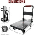 thumbnail image 6 of Upgraded Foldable Push Cart Dolly | 780 lbs.Capacity Moving Platform Hand Truck | Foldable for Easy Storage | 5'' PU 360 Degree Swivel Silent Wheel-Black, 6 of 6