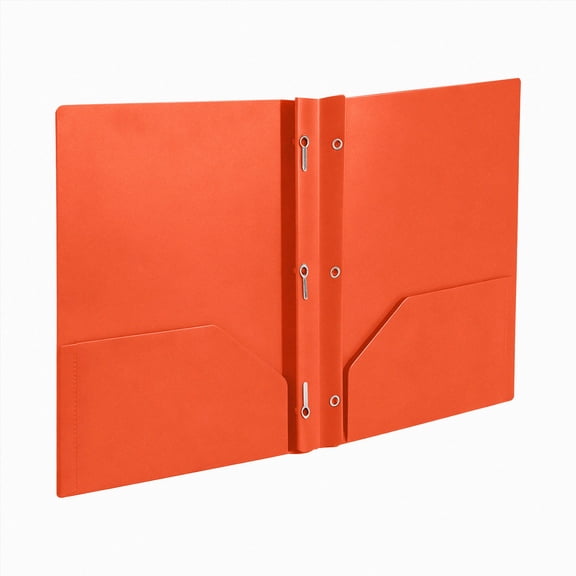 Pocket Folders with Brads, Poly Folder with Brads, 1Pc Plastic Solid Colored Folder with Pocket and Prong, 3 Brad Plastic Pocket Folder for Letter Size Paper