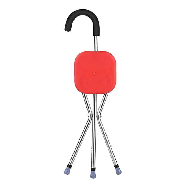 Silla plegable de caña con asiento, portátil y cómoda, con asa, tipo taburete, soporta hasta 100 kg. Rojo
