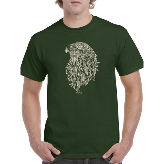 Bald Eagle Head Lineart T-Shirt Men -Smartprints Designs, Male 4X-Large