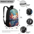 thumbnail image 3 of Jeiento Axolotl Backpack for Girls 17 Inch School Bag with Lunch Box Set 4 Piece Kids Cute Bookbag with Lunchbox Pencil Case Water Bottle Sleeve Elementary Middle Schoolbag Blue Ocean, 3 of 7