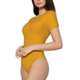 thumbnail image 2 of The Xecao Goldenrod Women's Crew Neck Body Suit, a short-sleeved bodysuit and basic swimsuit, both comfort and style for dating and daily life, 2 of 9