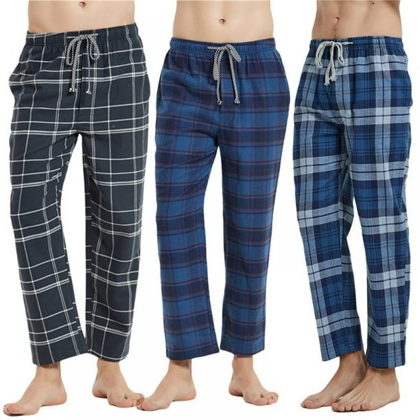 Men s Velvet Pajamas Plaid Pajama Pants for Men Lounge Sleep PJ Bottoms