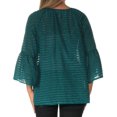 thumbnail image 3 of KENSIE Womens Teal Textured Bell Sleeve Jewel Neck Top S, 3 of 3