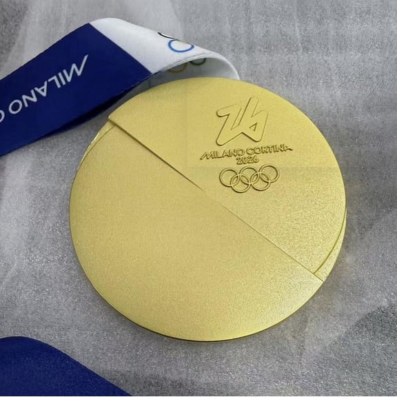 2026 Milan Cortina Style Winter Games Commemorative Medal with Ribbon, 80mm