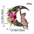 thumbnail image 2 of Guirnalda de estrellas y gatos, planta, luna creciente, luna de Halloween, decoración del hogar, regalo para amantes de los gatos, 2 of 6