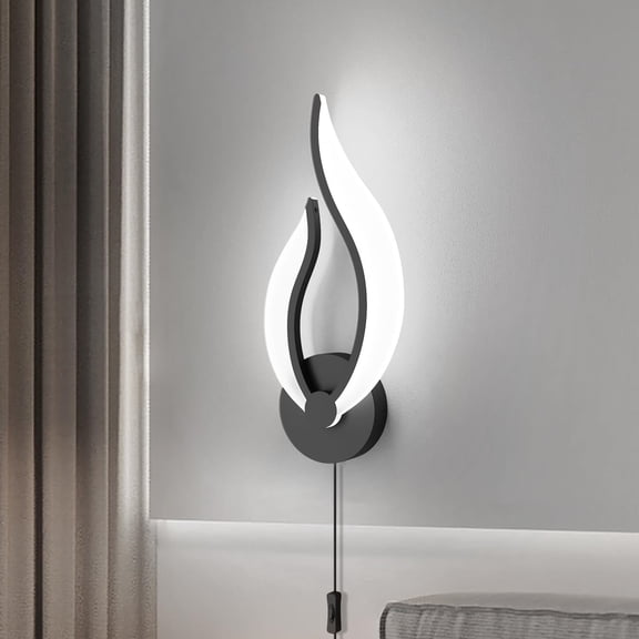 Plug in Wall Sconces Set of 2 Modern Bedroom Bedside Lamps Industrial Sconces with Switch On Off Cord 5500k 10 Watt LED Wall Lights for Living Room Indoor Hallway Lighting Fixtures