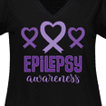 thumbnail image 4 of Inktastic Epilepsy Awareness Month Ribbon Women's Plus Size V-Neck T-Shirt, 4 of 5