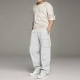thumbnail image 6 of LIJCC Boys Sports Y2k High Waisted Straight Leg Relaxed Fit Cargo Pants Stretch Elastic Waist School Long Pant Twill Joggers for Kids Spring Fall Streetwear, 6 of 7