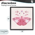 thumbnail image 4 of Stupell Industries Bohemian Boho Pink Folk Butterfly Black Floating Frame Canvas Art, 18 x 18, by Kim Allen, 4 of 8