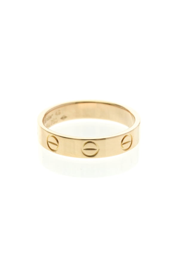 Pre-Owned Cartier Mini Love Ring Pink Gold (18K) Fashion No Stone Band Ring Pink Gold