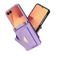 thumbnail image 2 of ELEHOLD Case for Samsung Galaxy Z Flip 7, Functional Leather Wallet Phone Case with Shoulder Strap & Card Slots,Purple, 2 of 6