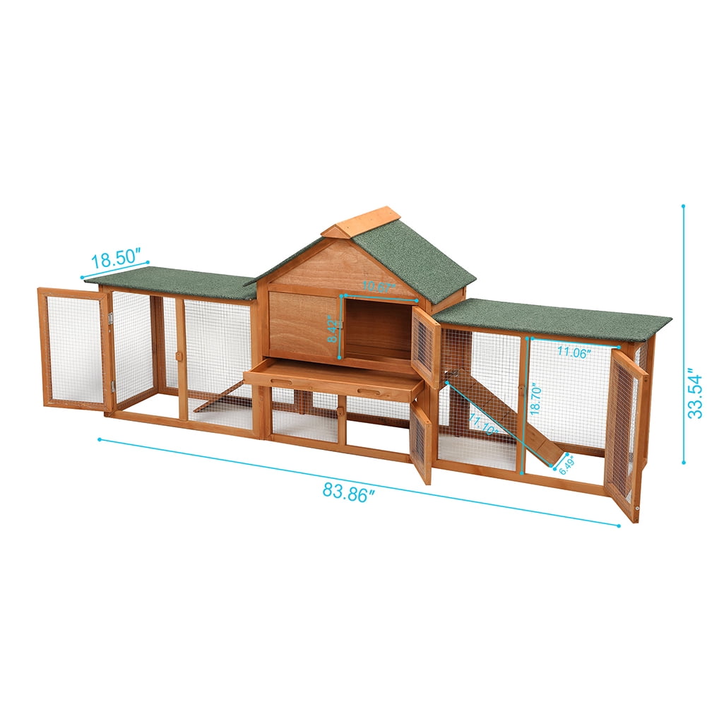 YYAo Rabbit Cage, Indoor Rabbit Cage, Outdoor Chicken Coop Rabbit Cage, Weatherproof Roof, with Tray and Runway YYAo Rabbit Cage, Indoor Rabbit Cage, Outdoor Chicken Coop Rabbit Cage, Weatherproof Roof, with Tray and Runway