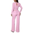 thumbnail image 6 of Stichou Women's 2026 Long Sleeve Tracksuits Two Piece High Waist Bell Buttom Loungewear Pants Sets Casual Outfits Streetwear Pink L, 6 of 9