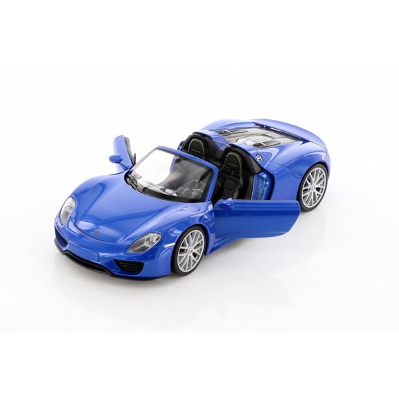 Porsche 918 Spyder Convertible, Blue - Welly 24055HC/4D - 1/24 scale Diecast Model Toy Car (Brand New but NO BOX)