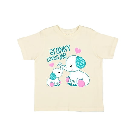 

Inktastic Granny Loves Me-cute elephants Gift Toddler Boy or Toddler Girl T-Shirt