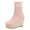 Red, variant on Platform Wedge Boots for Women Casual Stretch Knit Sock Booties Round Toe Slip on Fall Winter Ankle Boots High Heels Hot Pink Size 8.5