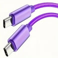 thumbnail image 4 of 5 Pack Afflux USB-C to USB-C PD Fast Charger Cable Data Sync Braided Cord Compatible with iPhone 16 /15 Pro Max Plus / Samsung Galaxy S24 S23 S22 Ultra / iPad Pro / Universal for Type-C (6ft, Purple), 4 of 5