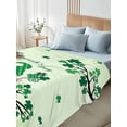 thumbnail image 4 of California King Size Flat Sheet Only, St. Patrick's Day Soft Brushed Microfiber Bed Sheets, Green Ombre Lucky Tree Gnomes Hotel Quality Breathable Bedding Top Sheet, Easy Care, 108"x98", 4 of 9