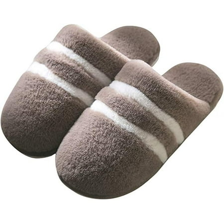 

shuwee Womens House Slippers Comfy Soft Faux Fur Slippers Womens Mens House Slipper Scuff Memory Foam Anti-Slip Slippers