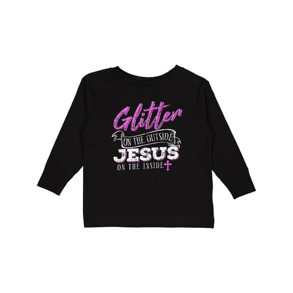 Inktastic Glitter Jesus Girls Long Sleeve Toddler T-Shirt