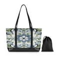thumbnail image 7 of FORMRS Canvas Laptop Tote Bag for Women with 15.6" Computer Compartments Shoulder Handbag, Green Floral, 7 of 7