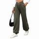 thumbnail image 1 of Pantalones Deportivos de Cintura Alta con Bolsillos para Mujer, Pantalones de Yoga Holgados e Informales Verde S, 1 of 9