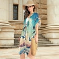 thumbnail image 3 of Beach Vacation Clothes Kimono Cardigan Loose Swimsuit Cover Up for Women Birds Fly in Fantastic Sky M, 3 of 6