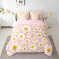 thumbnail image 2 of Homewish Cartoon Floral Daisy 7-Piece Twin Bedding Sets,Rustic Flower Bedding Comforter Set,Pink White Yellow Sheet Sets For Girl Kids,Super Cozy Room Decor Reversible, 2 of 8