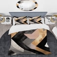 thumbnail image 2 of Designart "Geometric Tiles in Black and Gold III" Abstract Geometric Bedding Covert Set - Abstract Gold Modern Bed Set With 2 Shams, 2 of 5