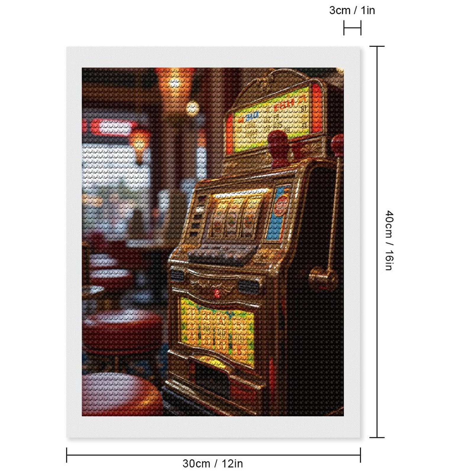 Diamond Art Kits for Adults, Vintage Slot Machine In Casino 5D Diamond Painting Kits for Adults Beginners, DIY Full Drill Diamond Painting, Gem Art and Crafts 12x16