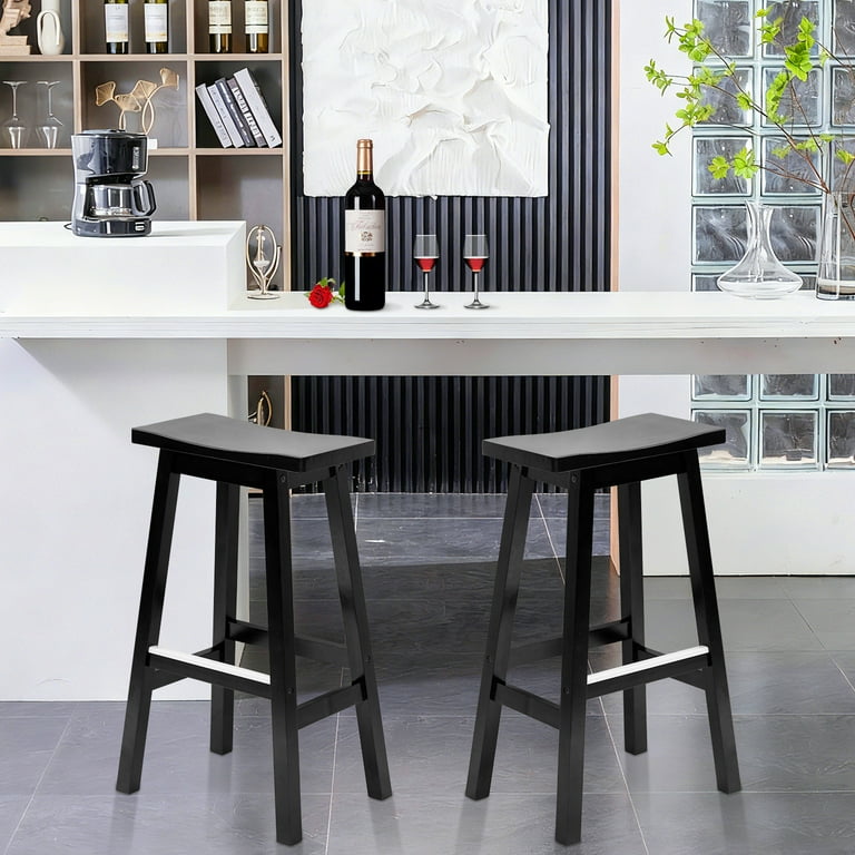 NiamVelo, Bar Stools, 2, 30 Inch Counter Height with Footrest