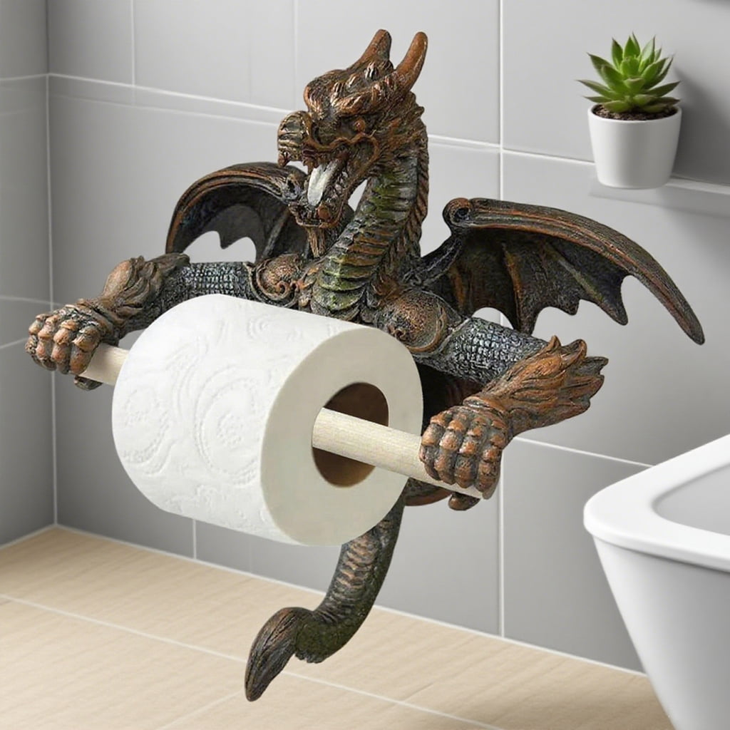 Misright Wall Mounted Tissue Roll Holder Unique Dragon Toilet Paper Roll Holder