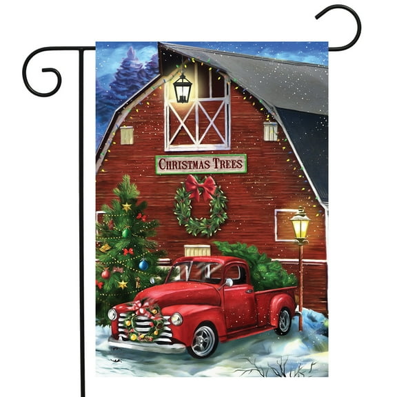 Briarwood Lane Christmas Tree Farm Pickup Garden Flag