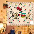 thumbnail image 1 of Dibujos animados Sanrio Melody Kuromi Hello Kitty tela colgante hogar habitación dormitorio Fondo tela sala de estar decoración para fiestas, 1 of 3