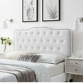 thumbnail image 2 of Tufted Headboard, Full Queen Size, Velvet, White, Modern Contemporary Urban Design, Bedroom Master Guest Suite, 2 of 10