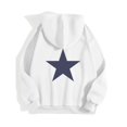 thumbnail image 5 of Valora Women's Hoodies Sweatshirts Pullover Hoodie with Star Print Drop Shoulder Casual Long Sleeve Graphic Tee for Women White 2XL, 5 of 9