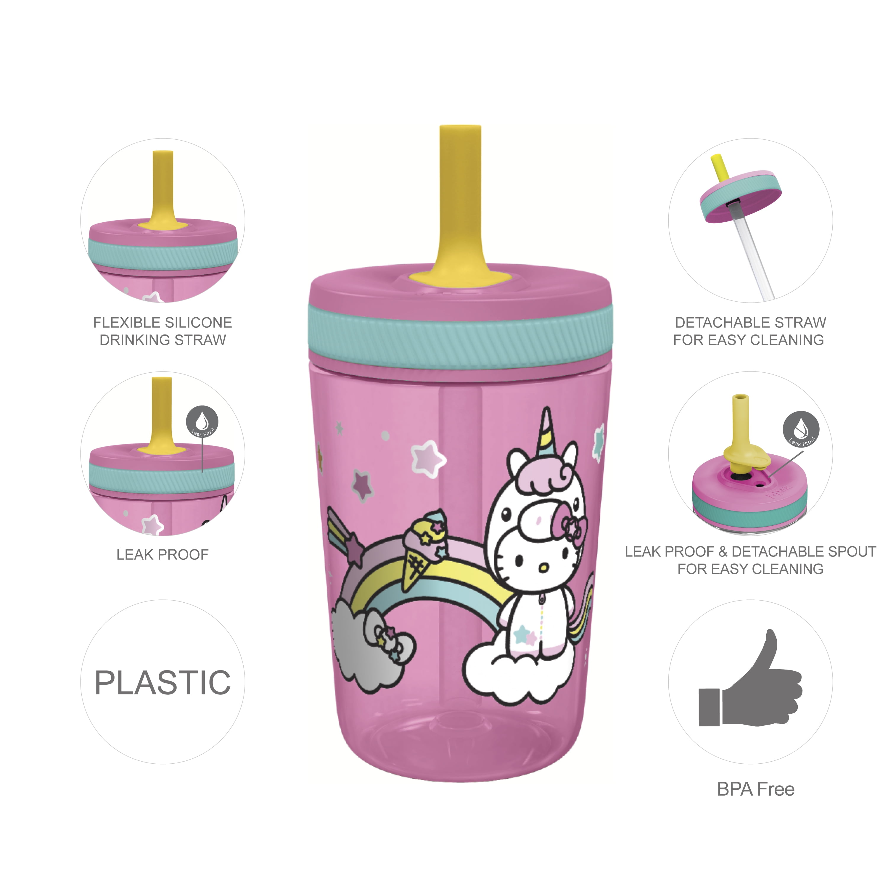 Zak Designs 15oz Cocomelon Kelso Tumbler Set, Leak-Proof Screw-On Lid with  Straw Made of Durable Plastic and Silicone, Perfect Bundle for Kids, 1  Count (Pack of 1)