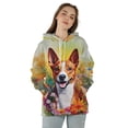 thumbnail image 4 of Welcome Spring Summer Basenji Portrait Flower Blue Sky All Over Print 3D Hoodie Unisex Merch Hoodies African Barkless Dog Lover - 12001, 4 of 6