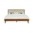 thumbnail image 4 of Linon Payson King Platform Bed with Tufted Headboard, Walnut/Oatmeal, 4 of 8